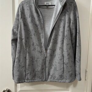 Croft & Barrow Gray Floral Sweatshirt
